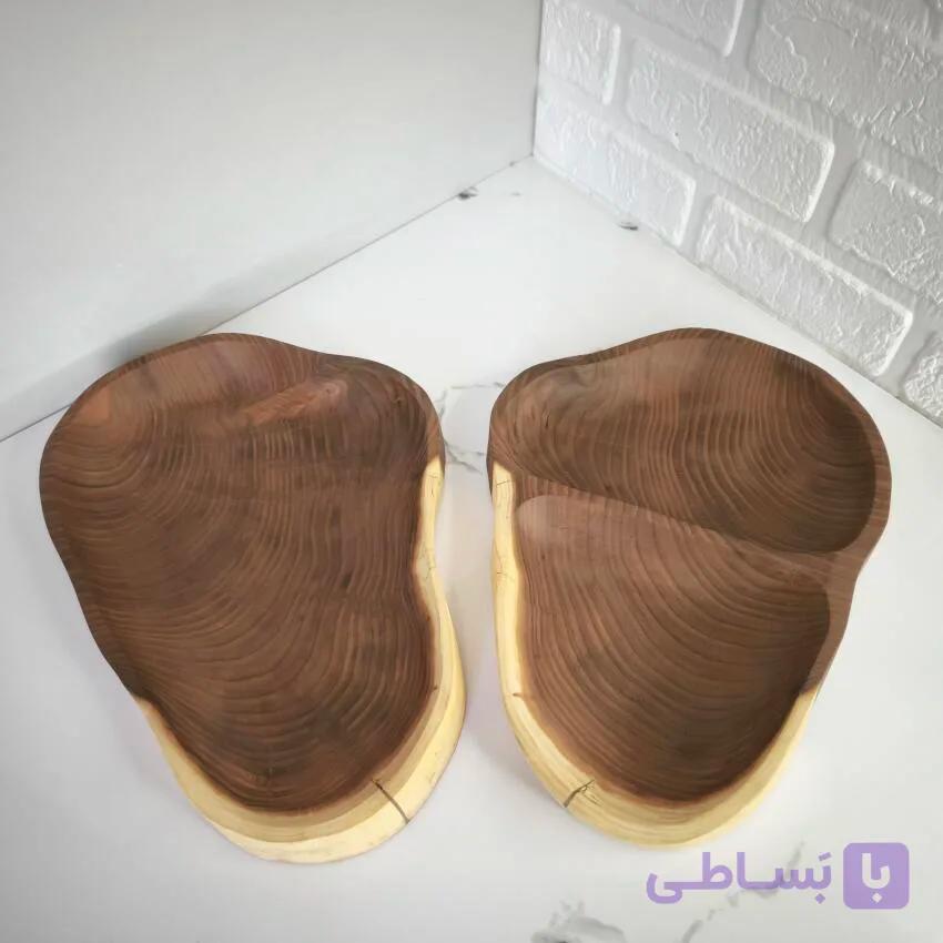 ست پذیرایی دفرمه 2 تکه چوبی دستساز سنجد کد466 — تصویر 1