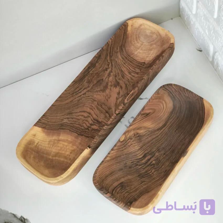 ست پذیرایی ۲ تایی چوبی مستطیلی دستساز گردو کد481 — تصویر 1