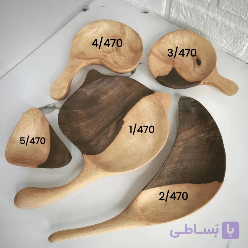ست پذیرایی 5 تکه دفرمه چوبی دستساز گردو کد470 — تصویر 1