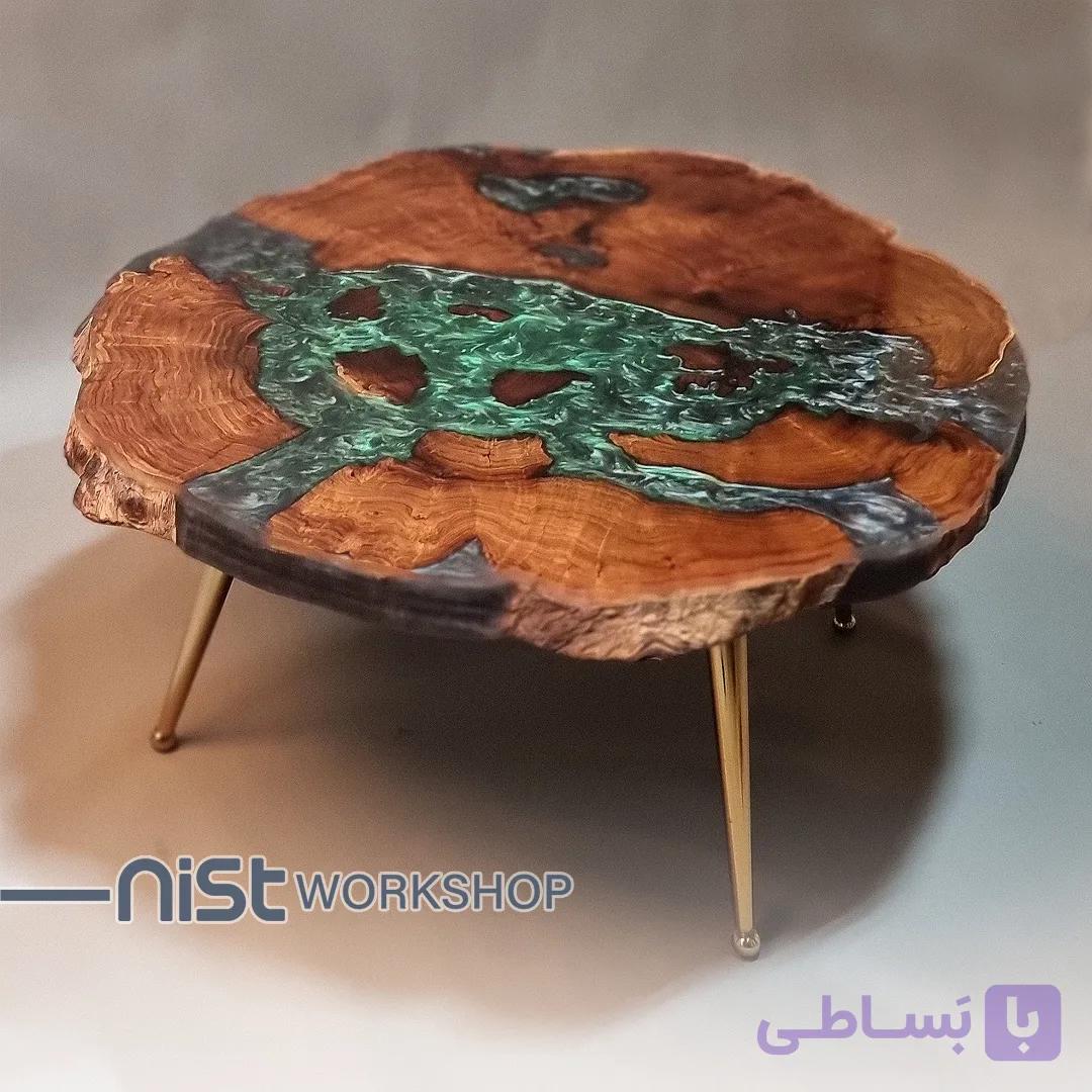 میز جلو مبل طرح سنجد سبز