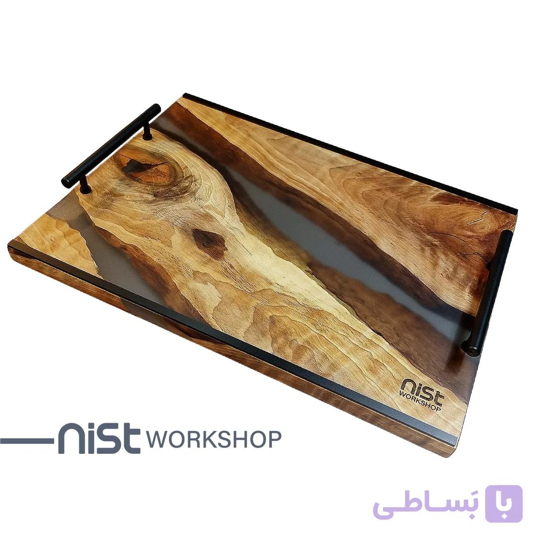 سینی چوبی و رزینی مدل سنجد دودی کد 002