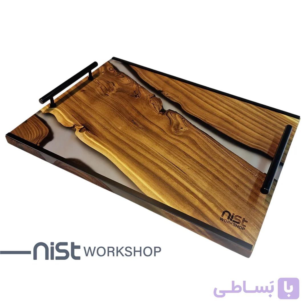 سینی چوبی و رزینی مدل توسکا دودی _کد 003