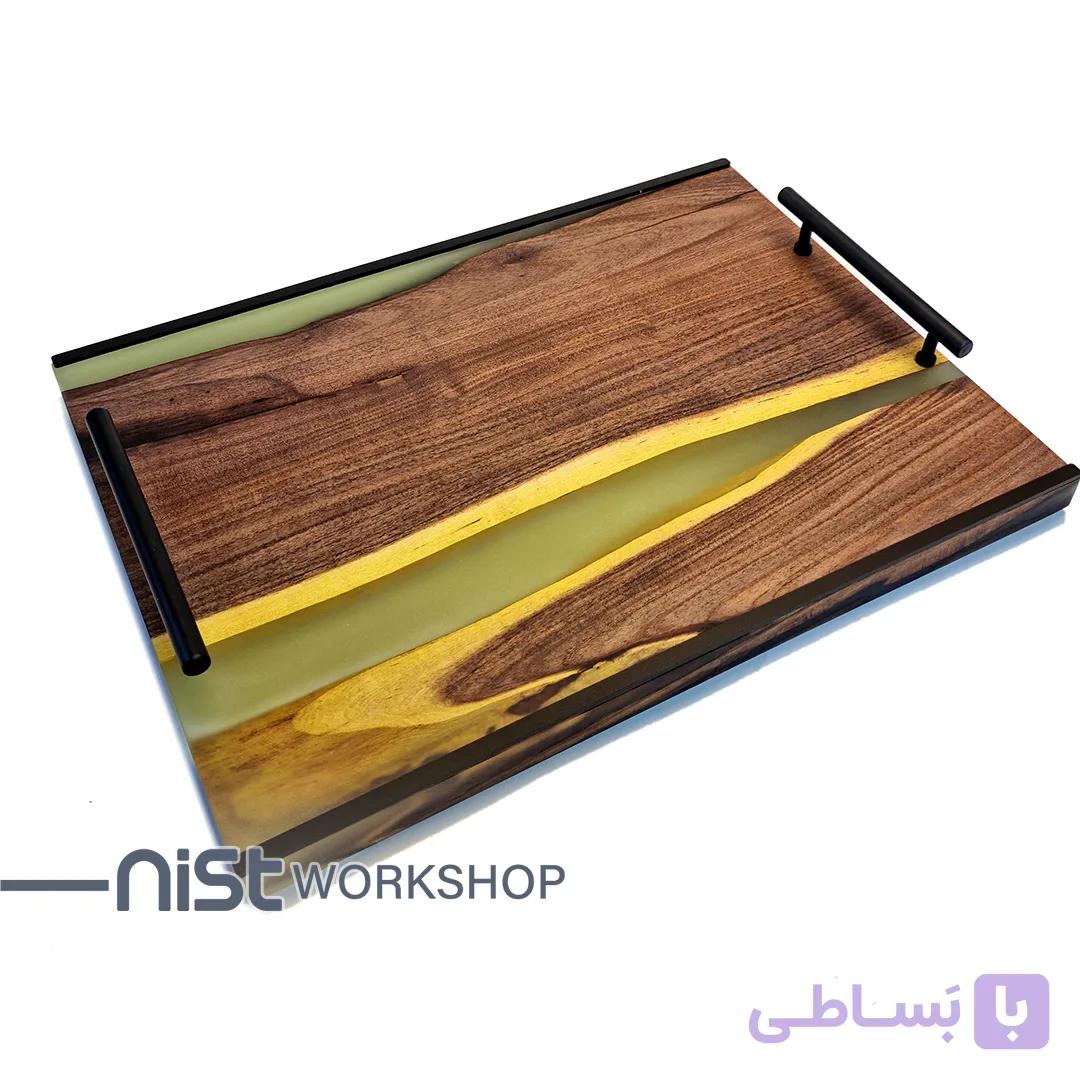 سینی چوبی و رزینی مدل کهور زیتونی