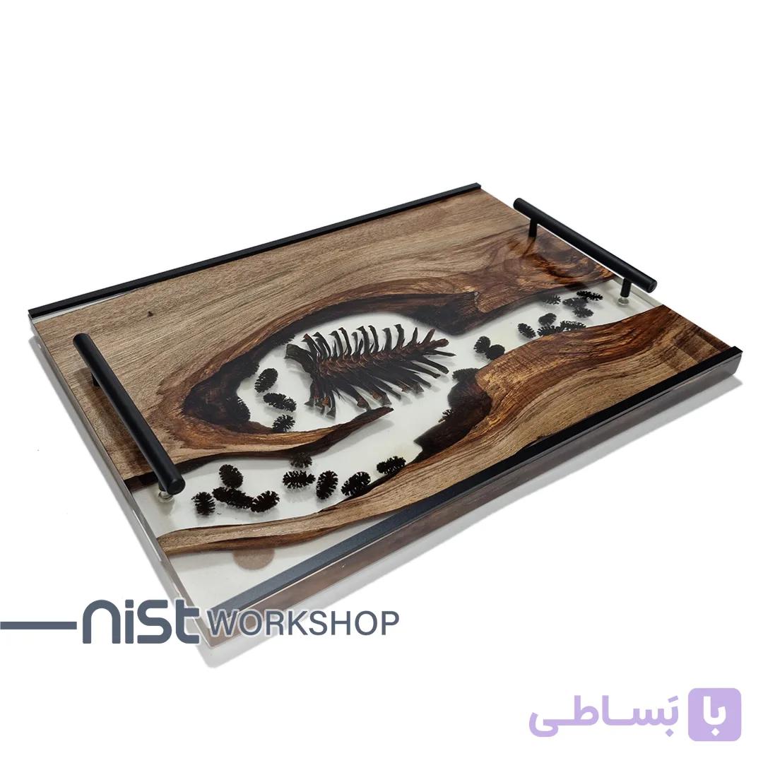 سینی چوبی و رزینی مدل گردو کاج