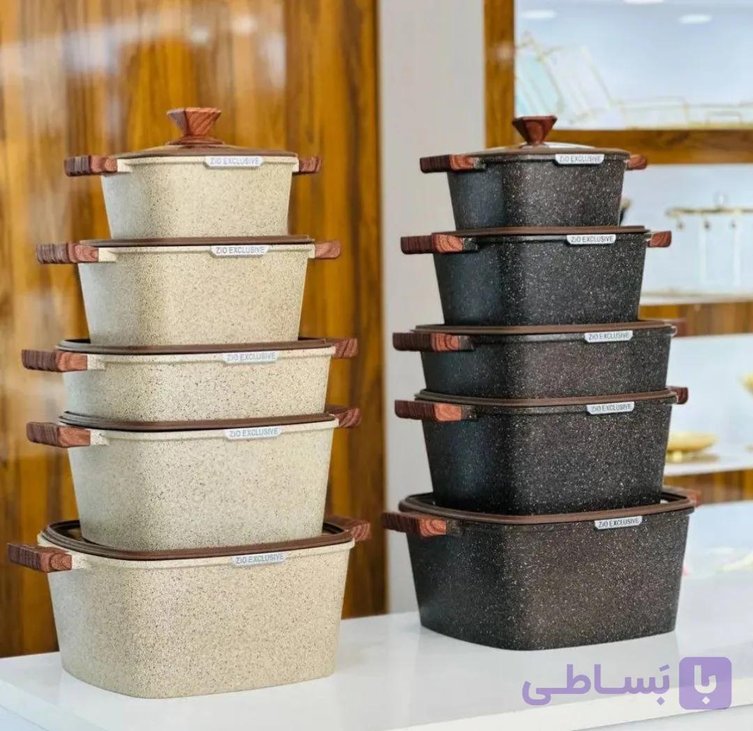 سرویس قابلمه مربعی ۱۰ پارچه زیو