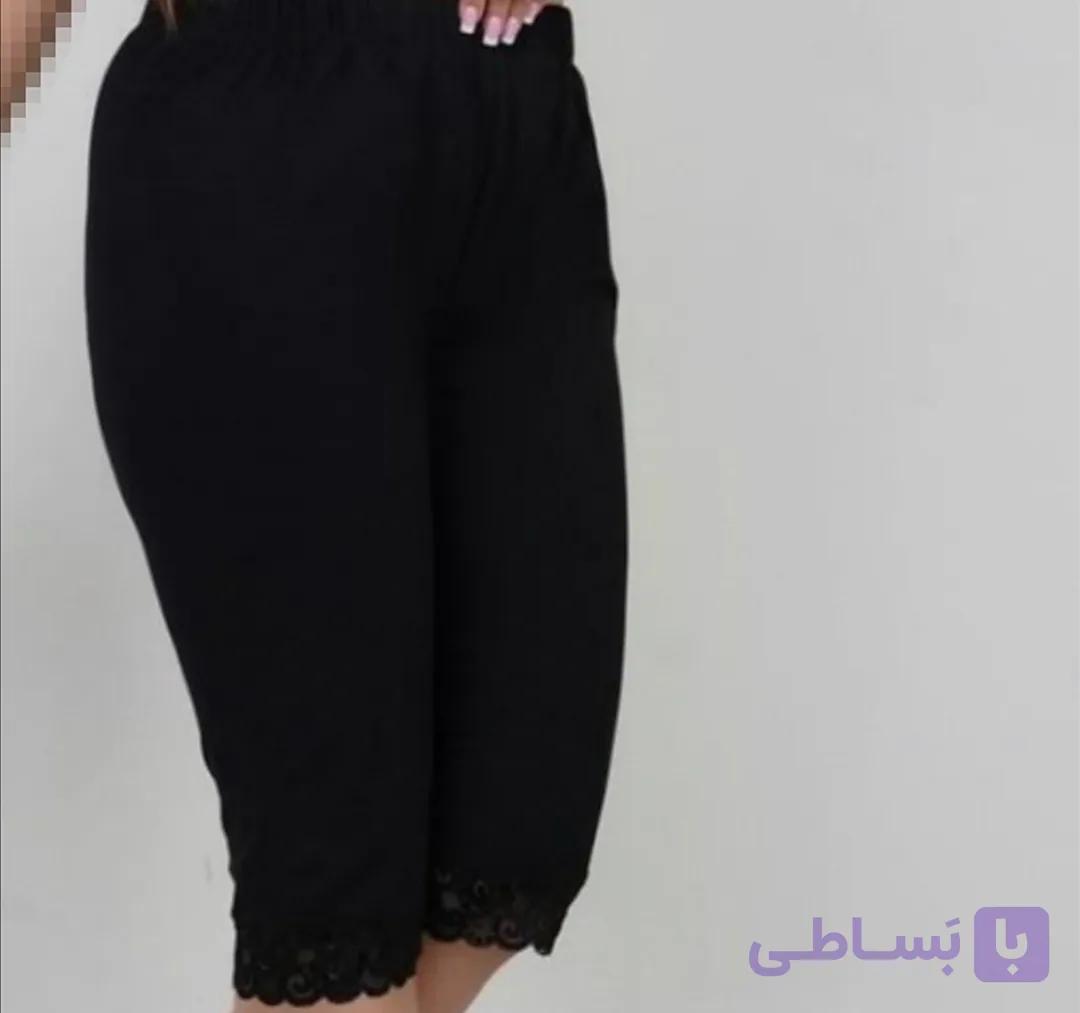شلوارک زنانه دمپا گیپوری جنس نخ پنبه گرم بالا