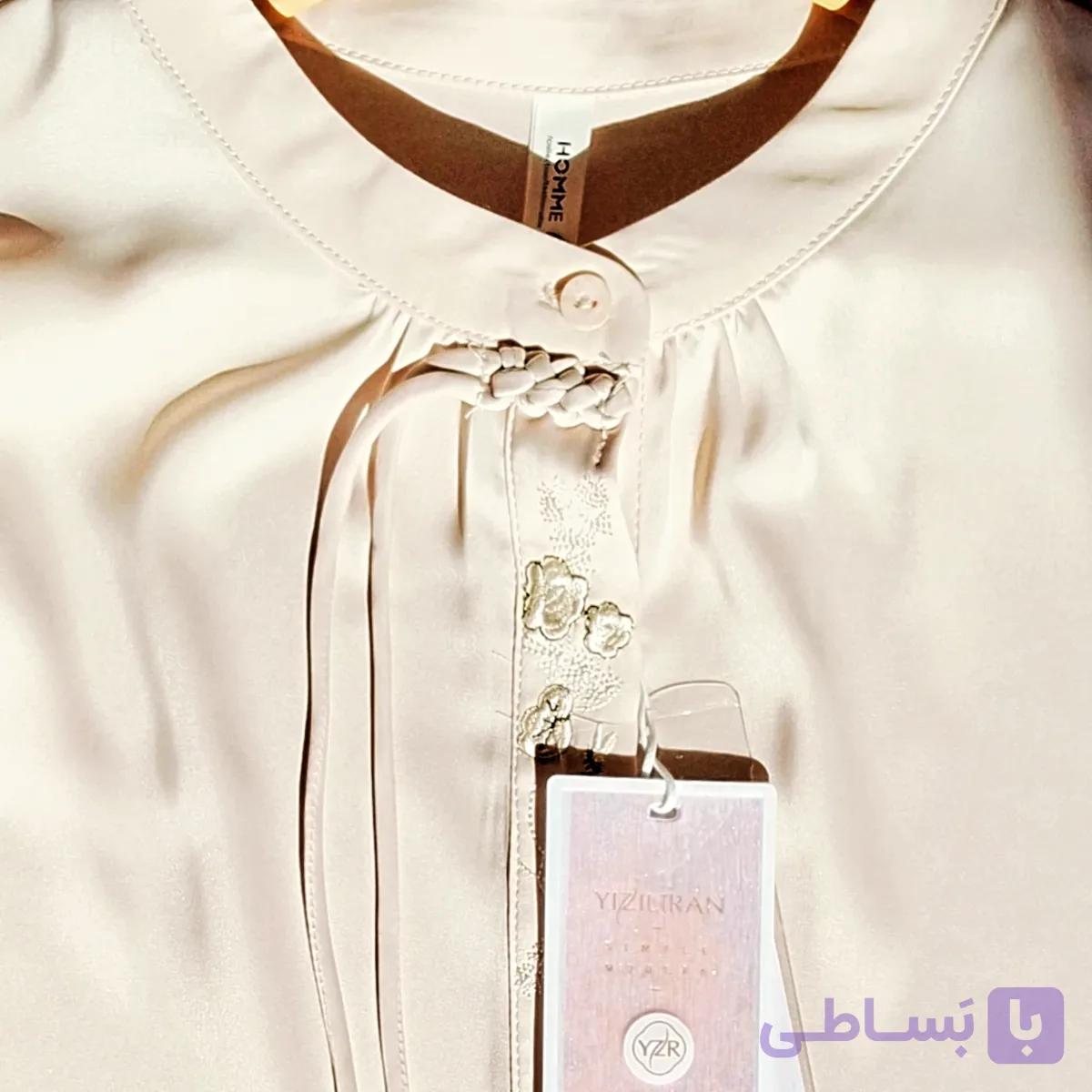 شومیز یقه گل برجسته