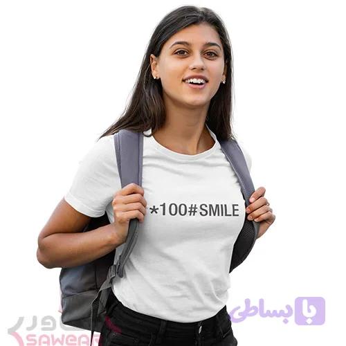 تیشرت زنانه کد smile 100 — تصویر 1