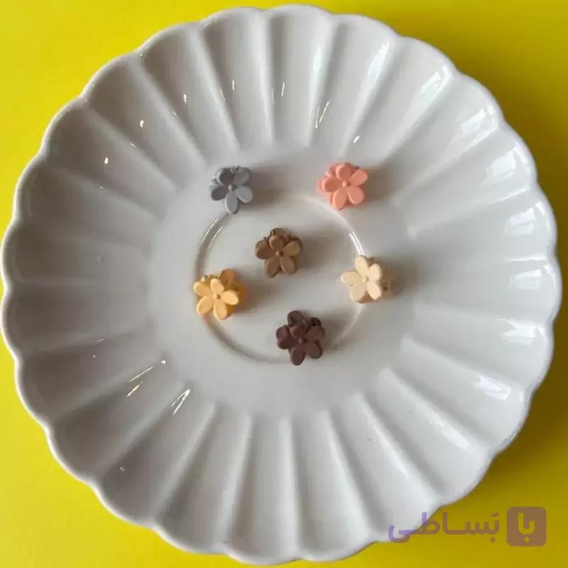 گیره ریز مینیمال طرح گل 6 عددی