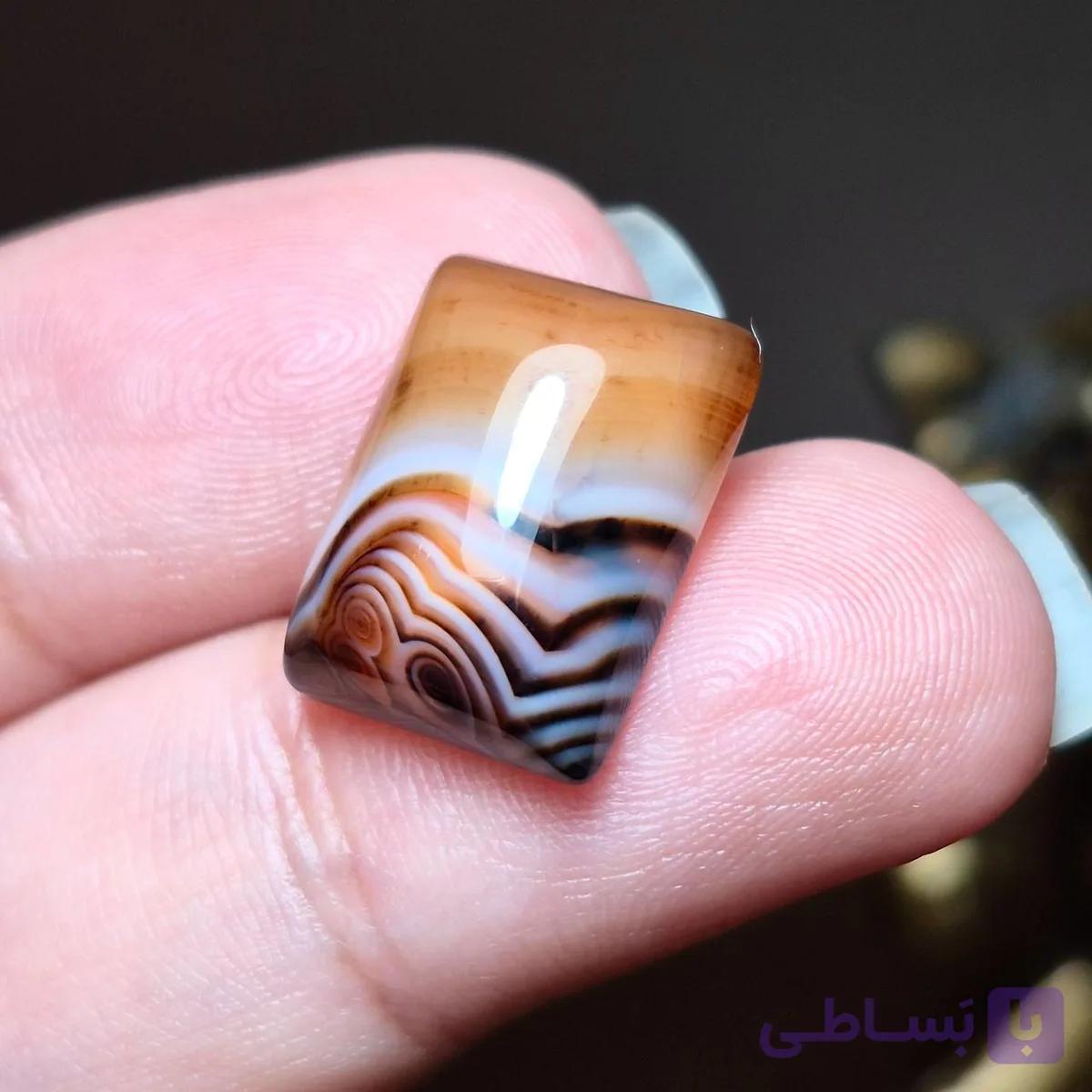 نگین سنگ عقیق سلیمانی معدنی کد k1087