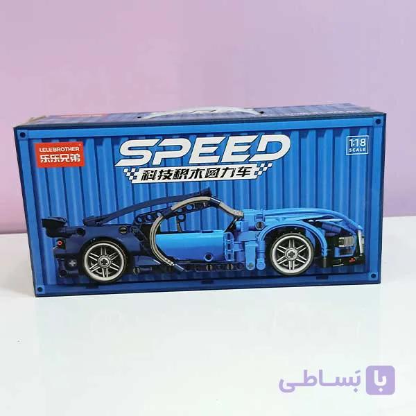 لگو ماشین اسپرت طرح بوگاتی آبی عقب‌کش 540 قطعه مدل 9055-5 برند Lelebrother (مقیاس 1:18) — تصویر 1