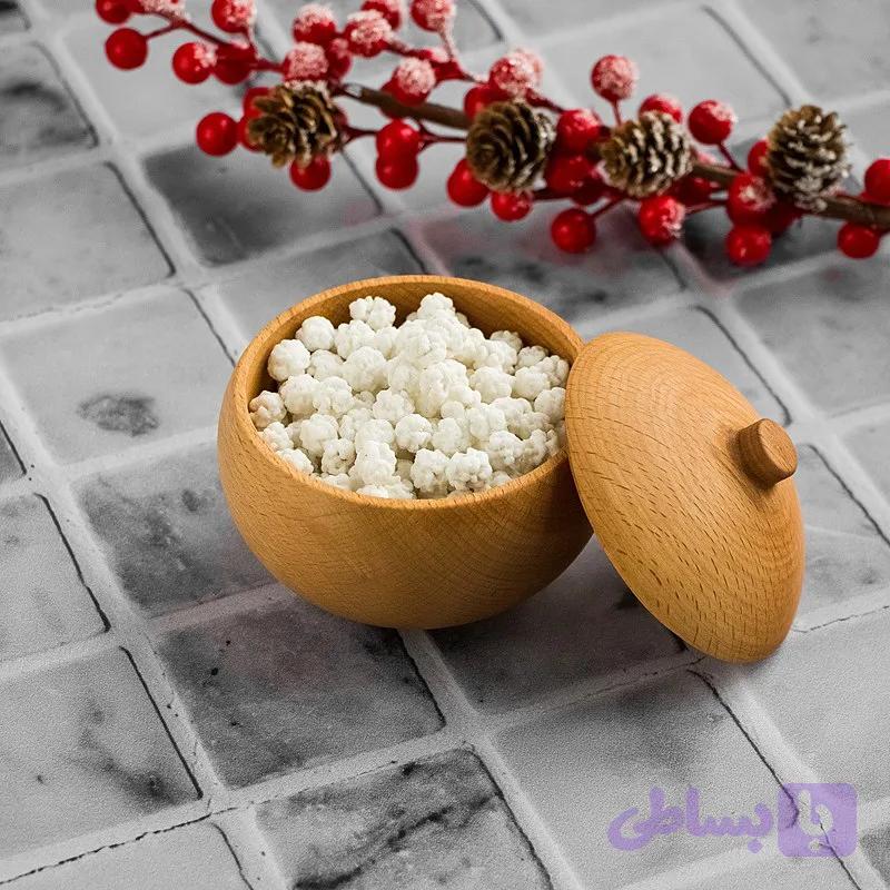 قندان چوبی کروی نیم وود