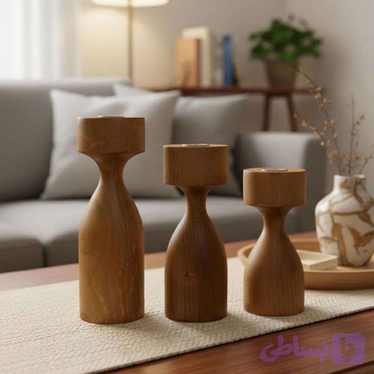 جاشمعی مدل چوبی 01 مجموعه سه عددی — تصویر 1