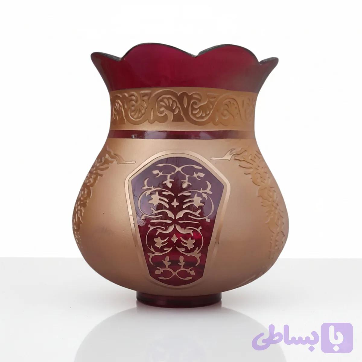 لاله شیشه‌ای شمعدان طرح سلطان طلایی — تصویر 1