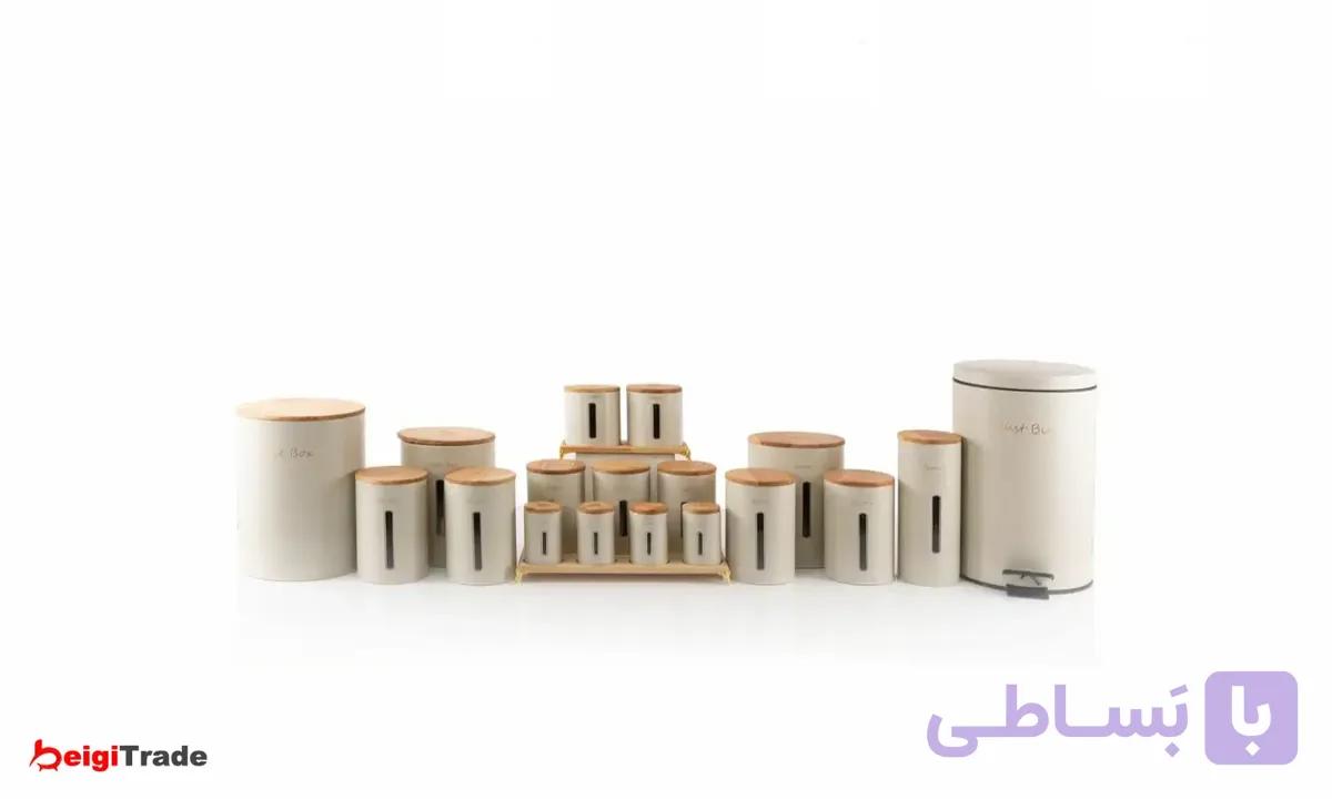 سرویس آشپزخانه 20 پارچه درب چوبی رابر منتیا — تصویر 1