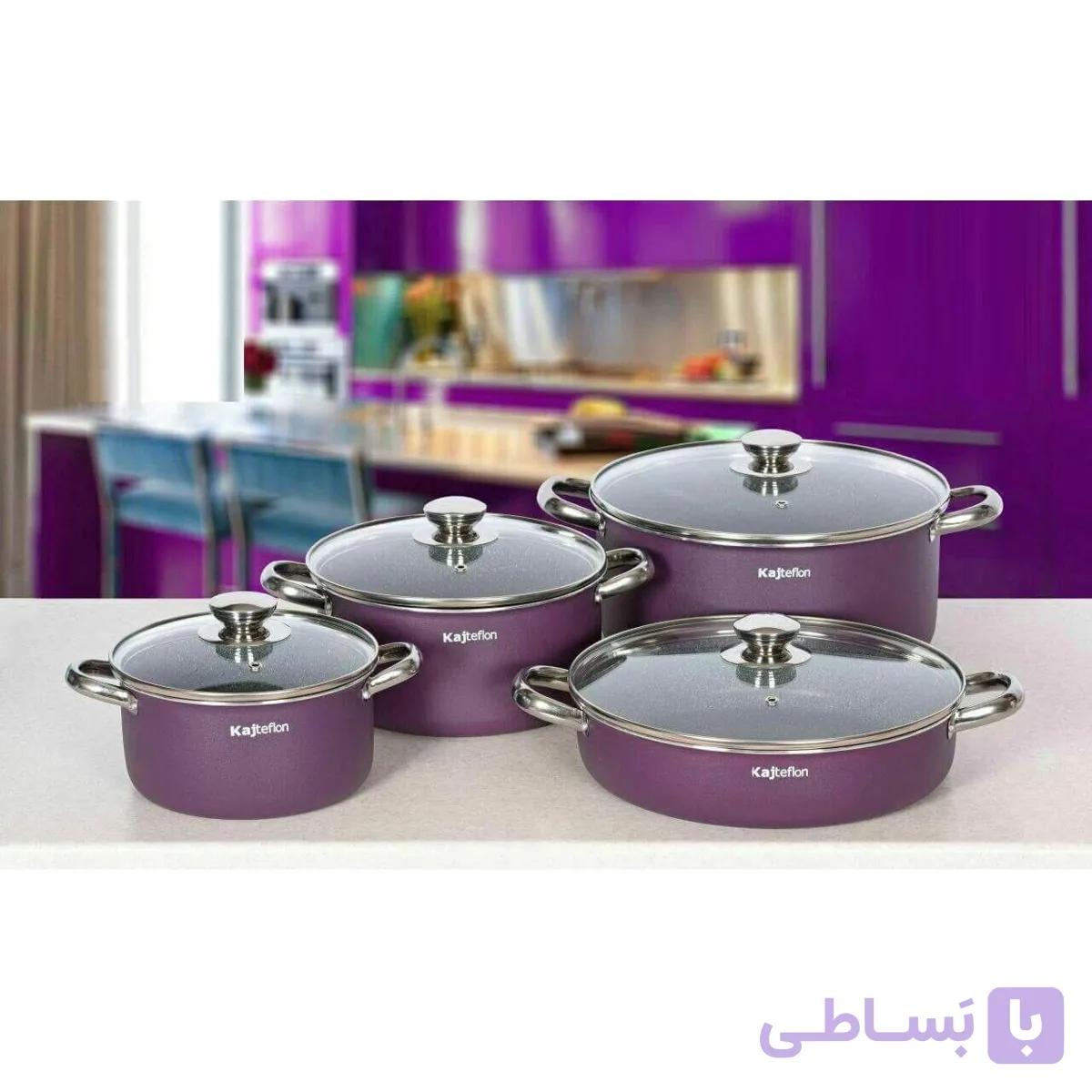 سرویس قابلمه 8 پارچه گرانیت ساینا کاج تفلون — تصویر 1