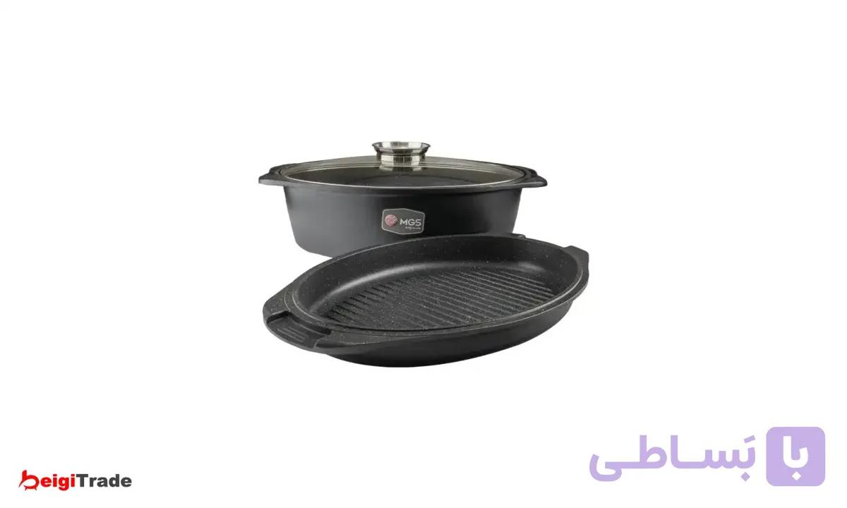 تابه مرغ پز گرانیت ام جی اس سایز 38 طرح ایتالیا — تصویر 1