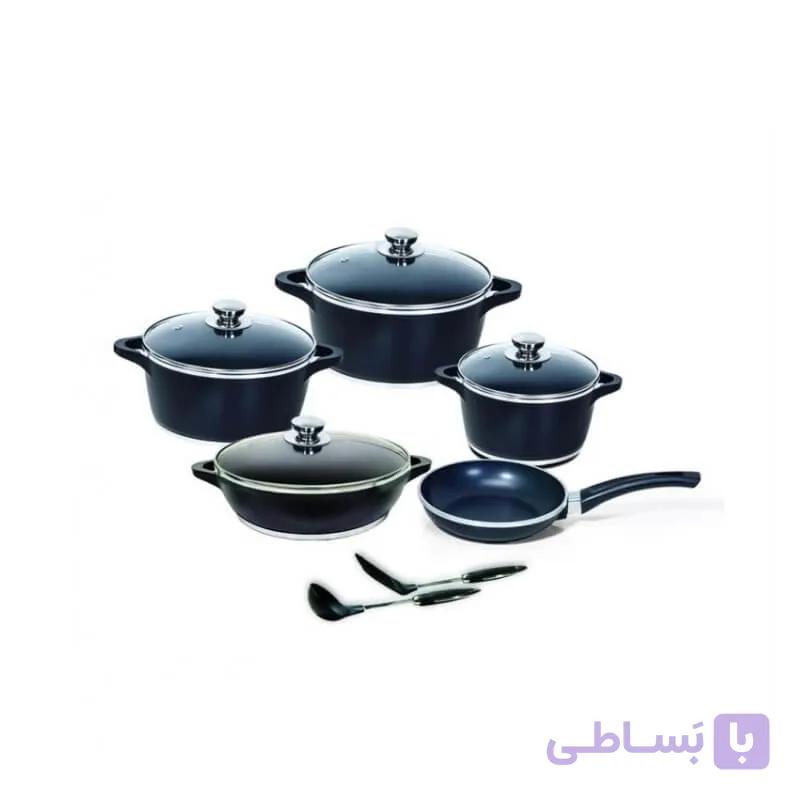 سرویس قابلمه کاملیا 11 پارچه گرانیت کاج تفلون — تصویر 1