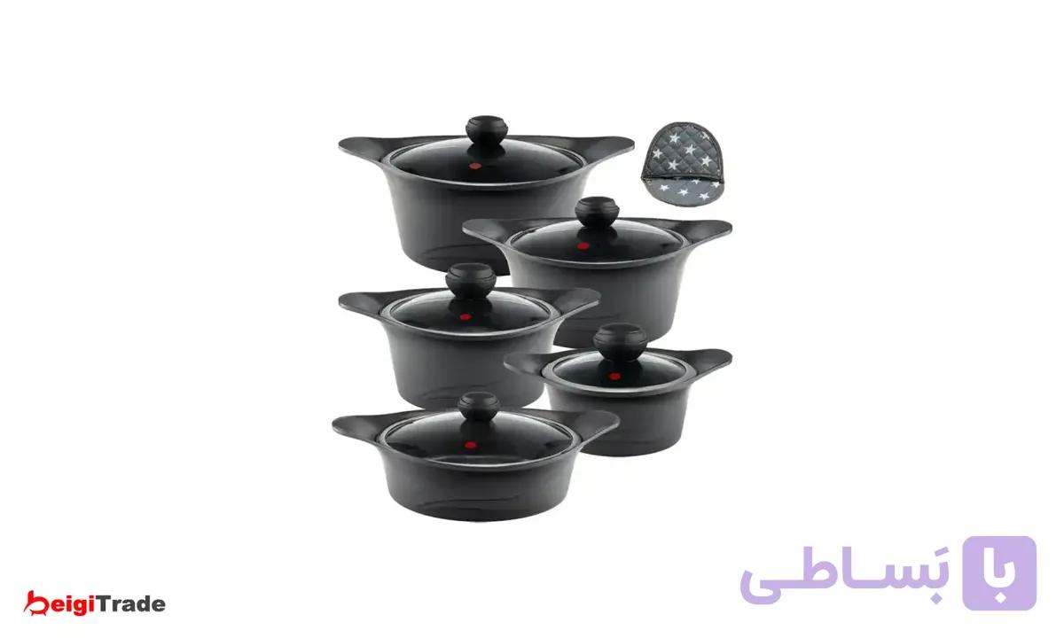 سرویس قابلمه 19 پارچه گرانیت ام جی اس طرح کره ای C — تصویر 1