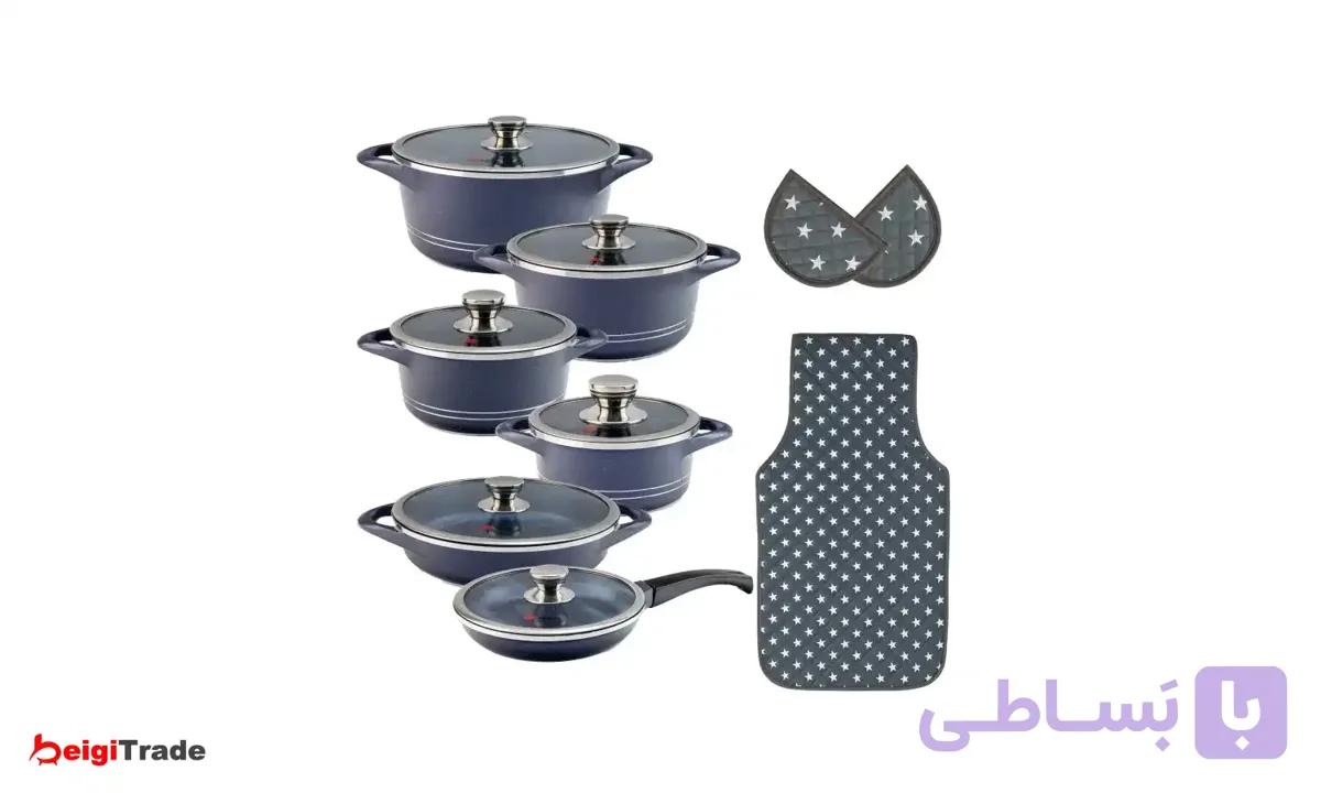 سرویس قابلمه 15 پارچه گرانیتی ام جی اس ایتالیا B — تصویر 1