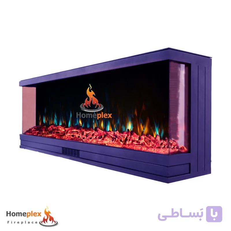 شومینه برقی سه بعدی سه طرفه طول 140