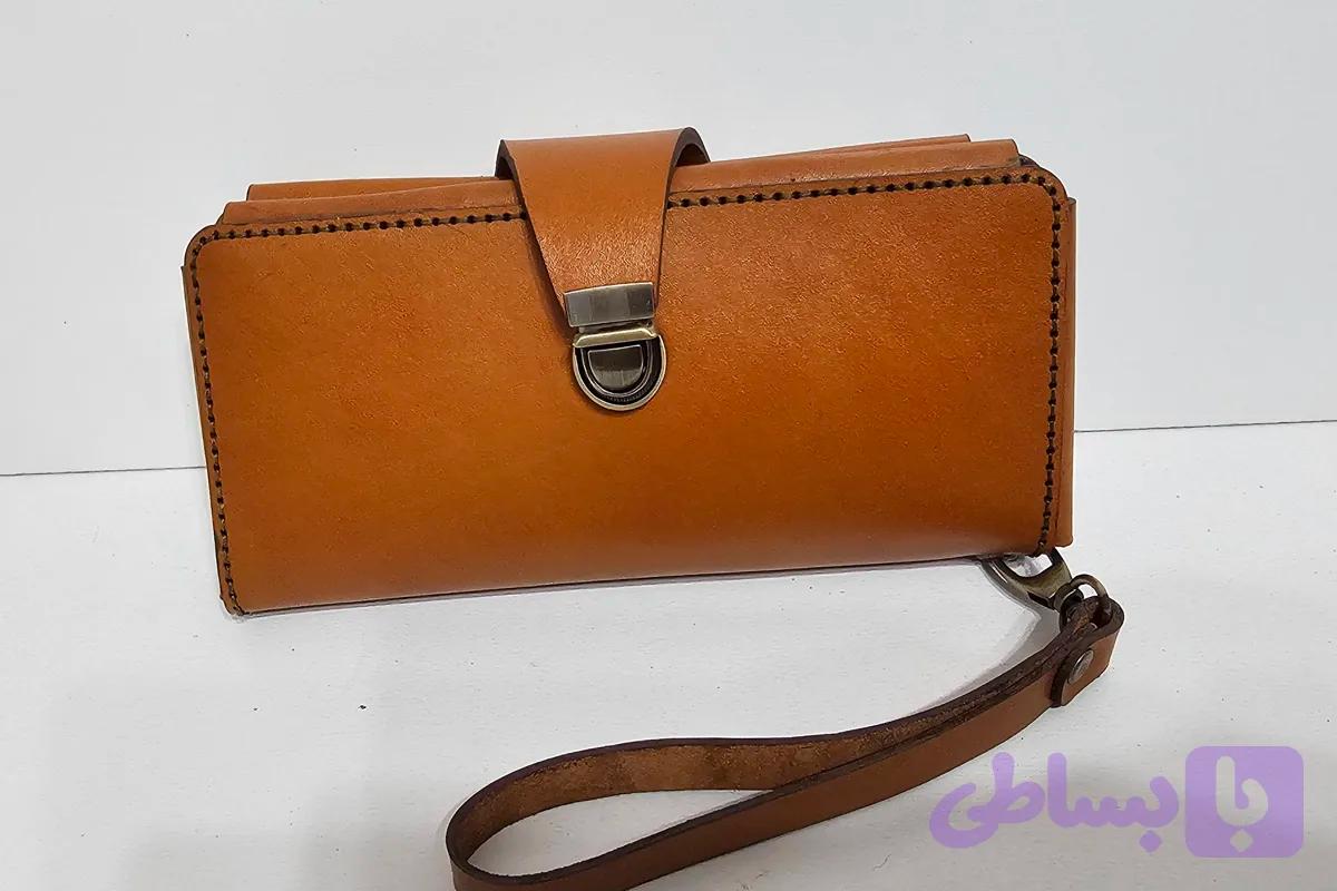 کیف پول چرم گاوی و دستدوز