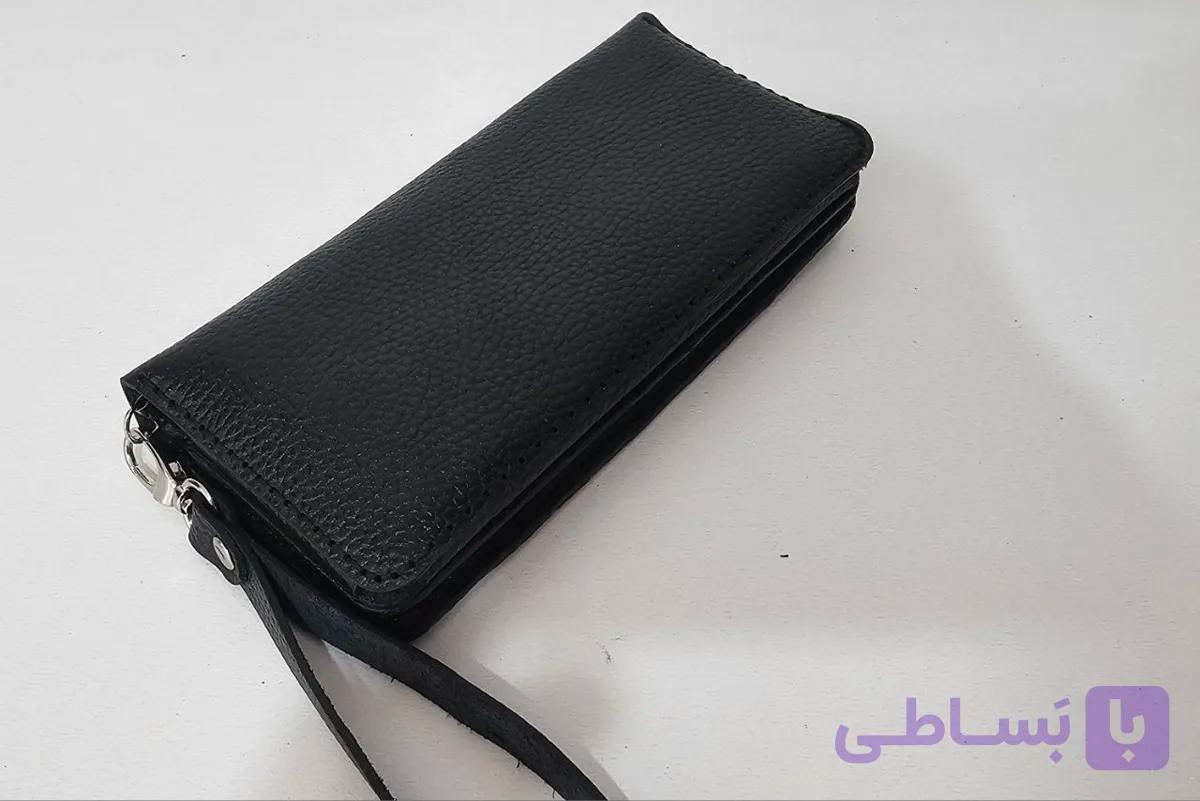 کیف پول کتی چرم گاوی فلوتر و  دستدوز