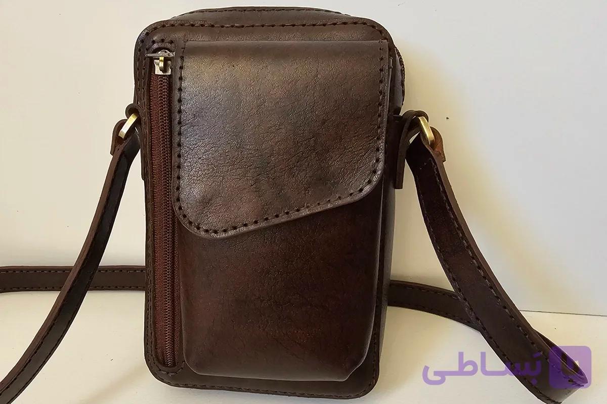 کیف چرم دوشی مردانه چرم گاوی و دستدوز مدل جیپ