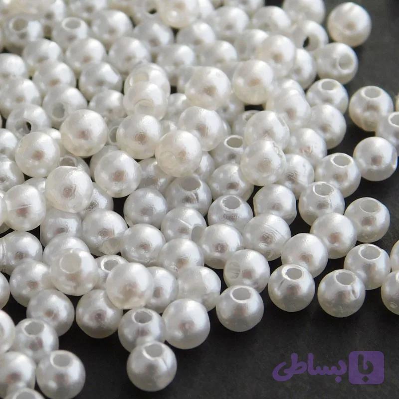 مروارید پلاستیکی رنگ سفید — تصویر 1