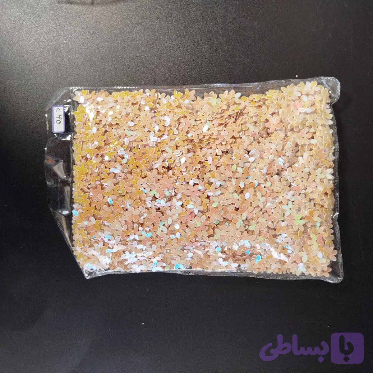 پولک گل کرمی سوپرشاین کد C40 — تصویر 1