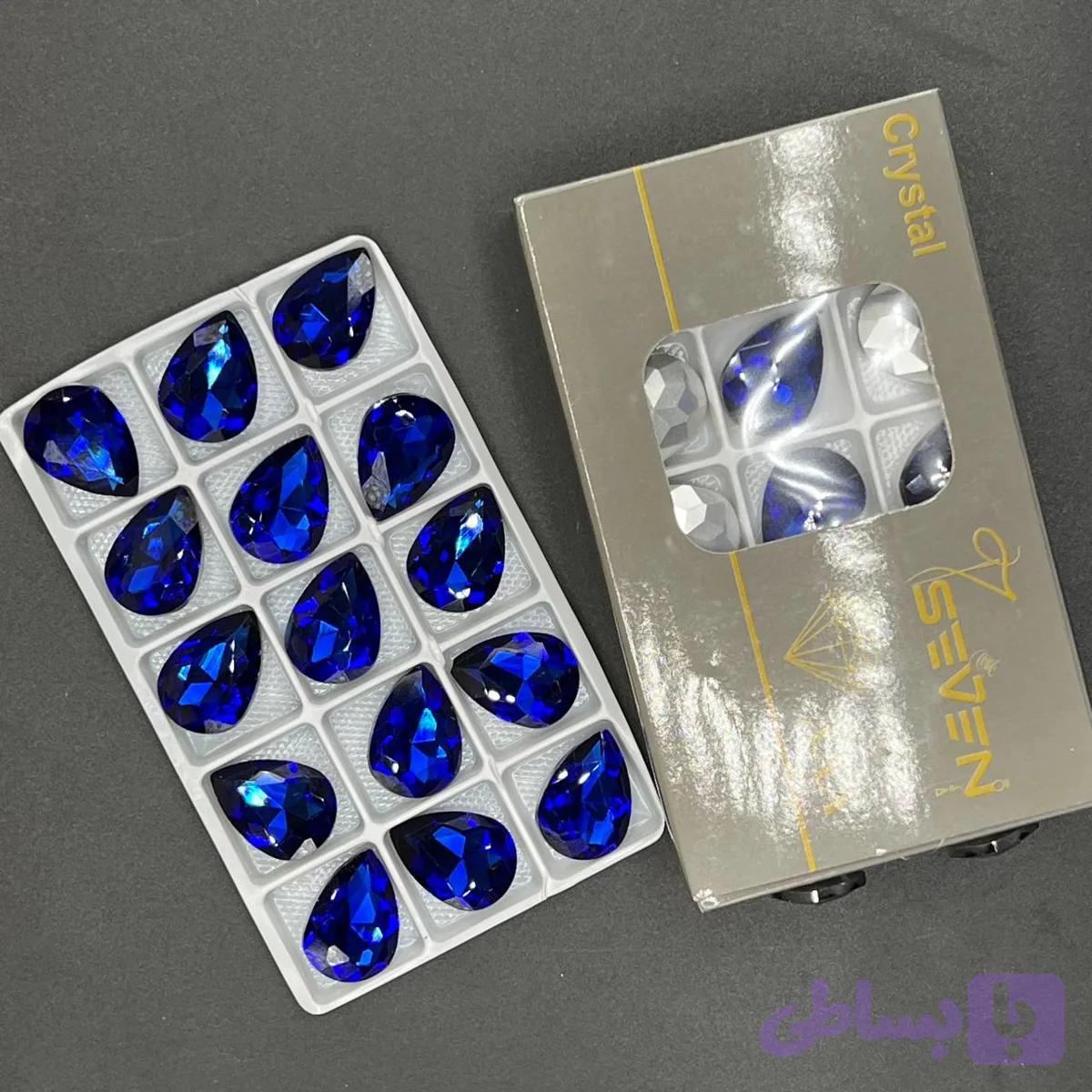 نگین مدل اشک آبی کاربنی 25*18 — تصویر 1