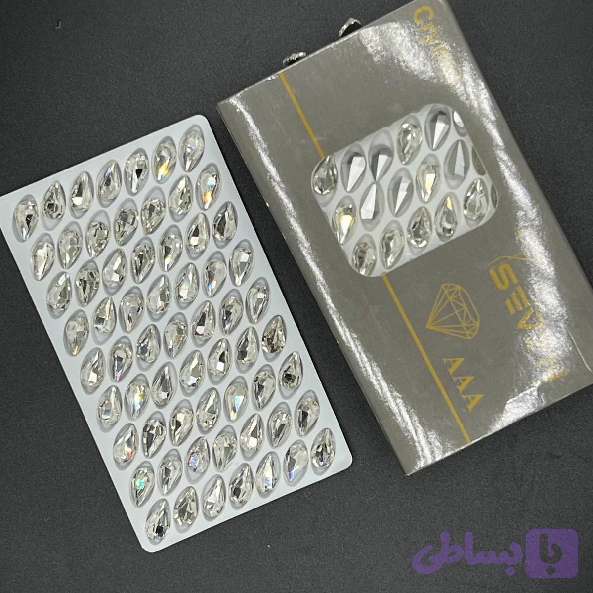 نگین مدل اشک سفید 13*8 — تصویر 1
