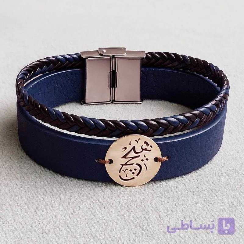 دستبند چرم و نقره – کد B144 — تصویر 1