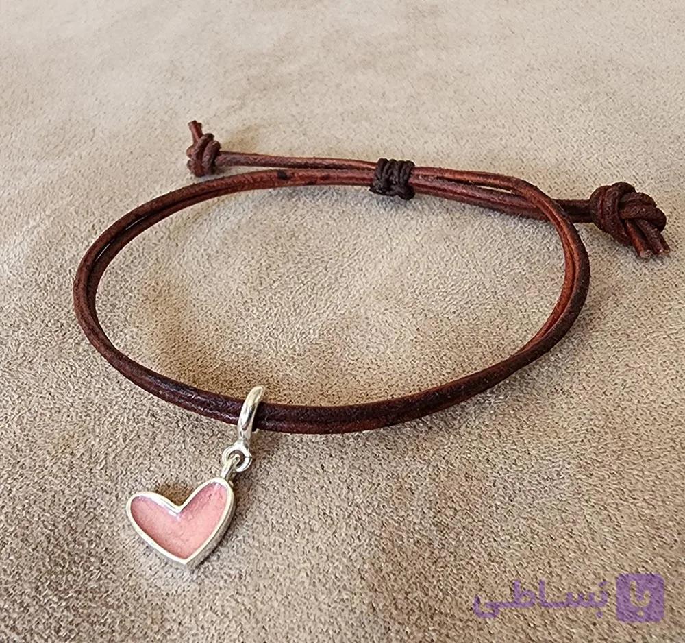 دستبند نقره و چرم – کد B131 — تصویر 1