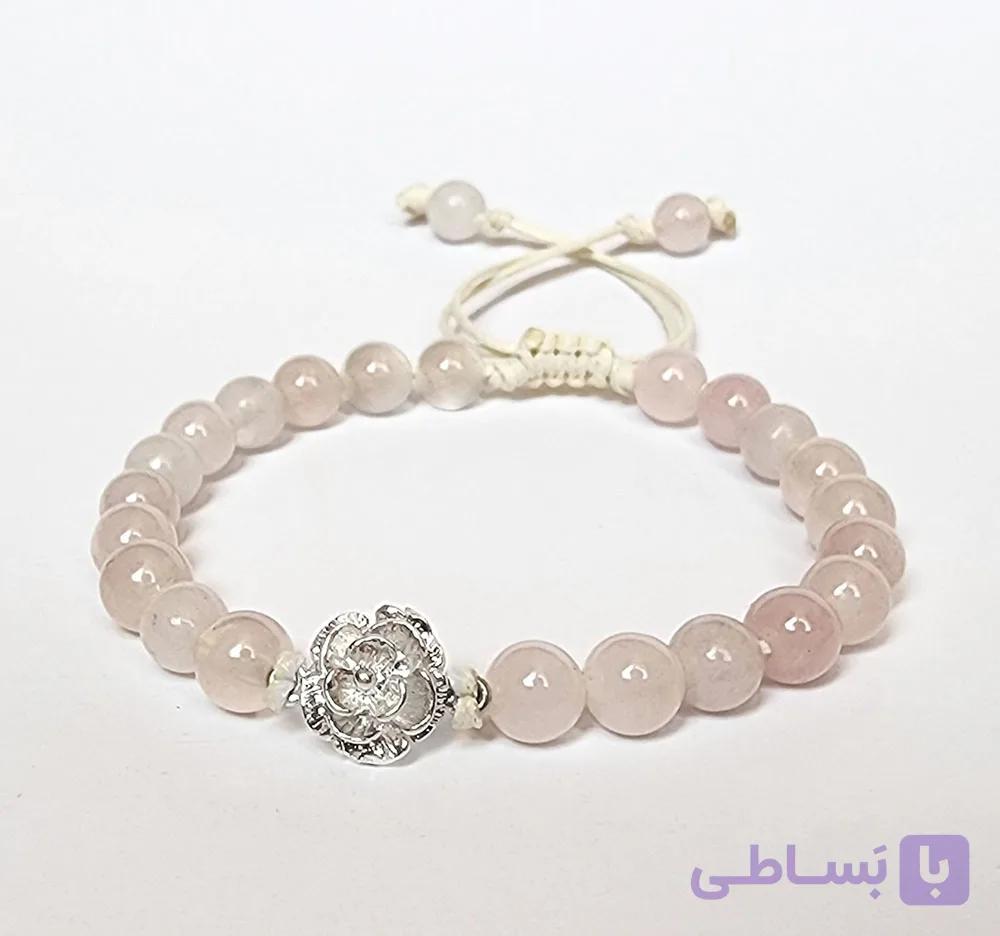 دستبند نقره رزکوارتز – کد B137 — تصویر 1