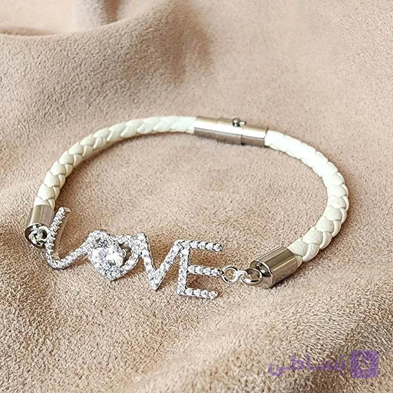 دستبند نقره Love – کد B102 — تصویر 1