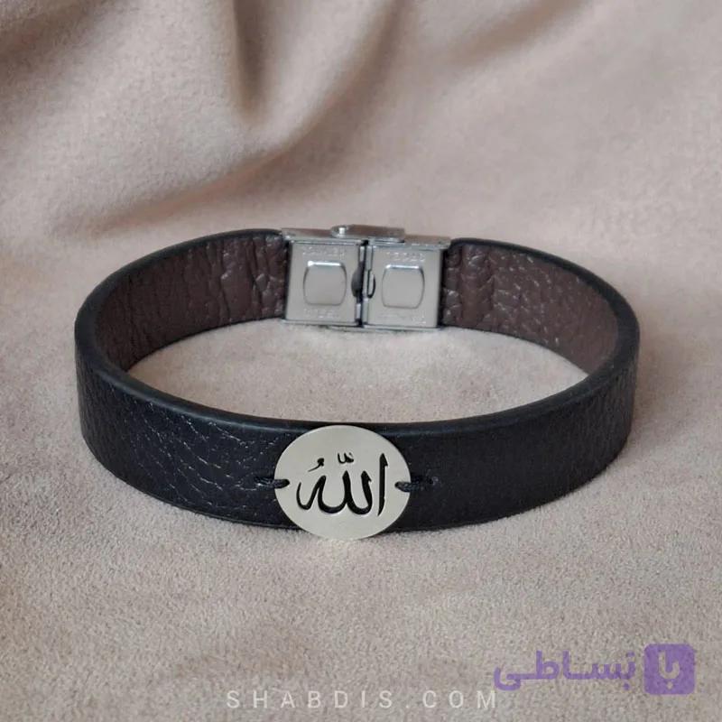 دستبند چرم و نقره – کد B143