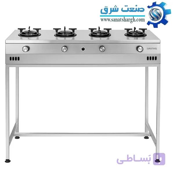 اجاق گاز صنعتی 4 شعله تمام استیل