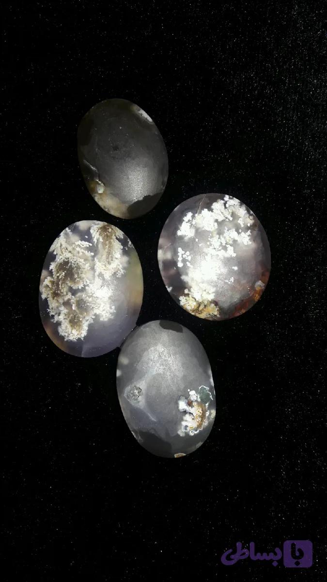 ست نگین رگه دار بیضی شکل 4 تایی