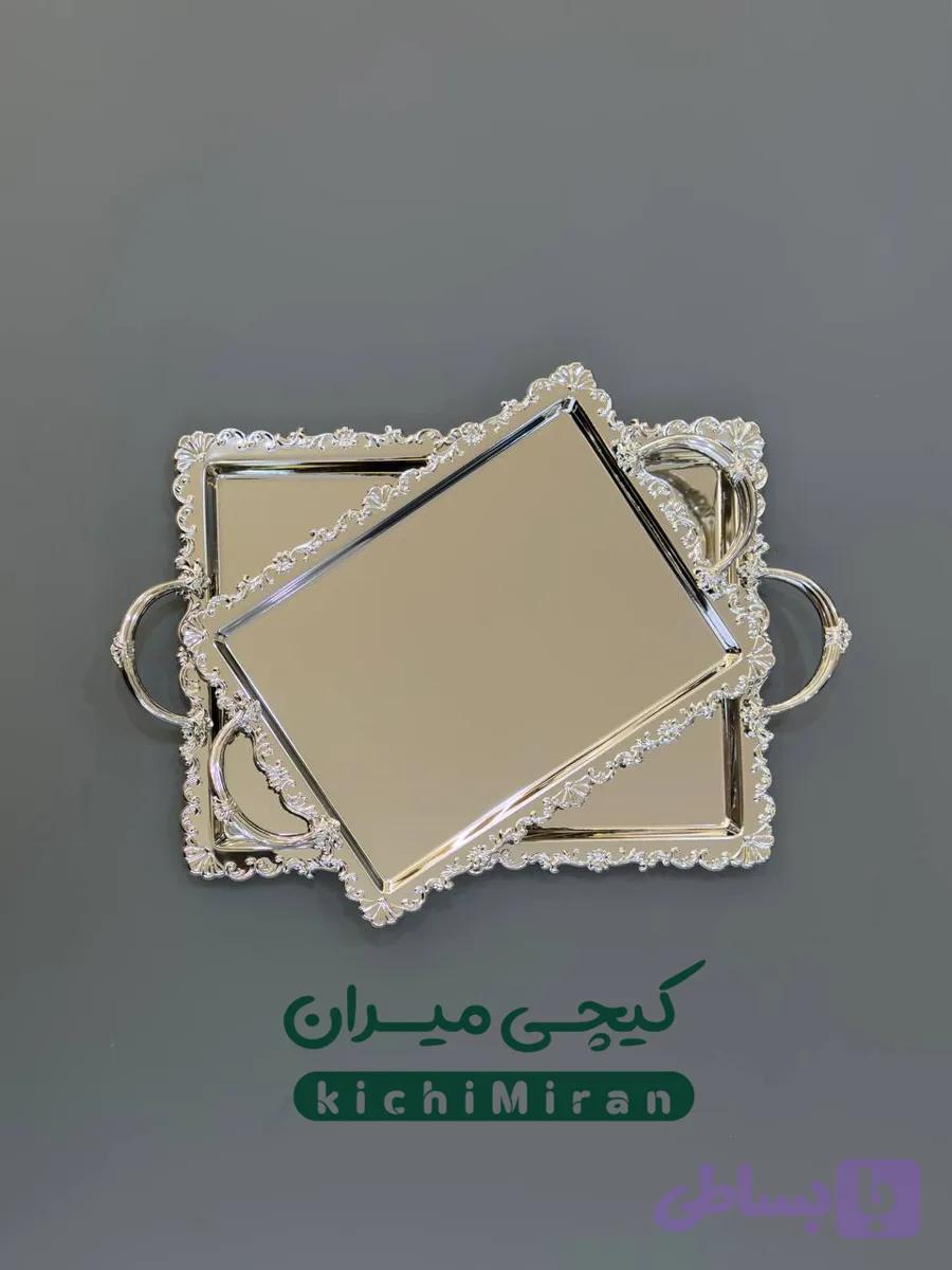 سینی پذیرایی مستطیل مینیمال سیلور — تصویر 1