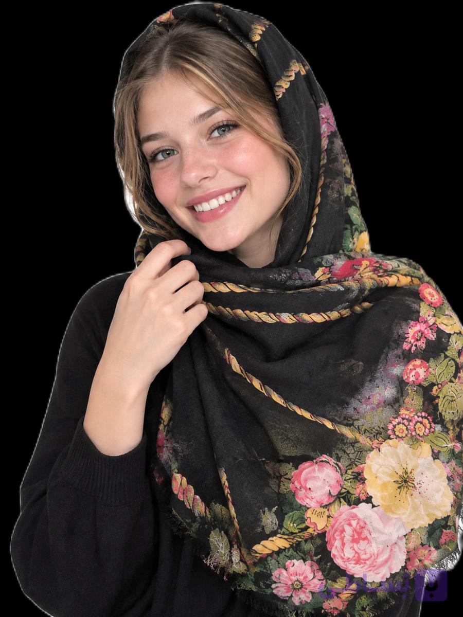 روسری گلدار شیک — تصویر 1