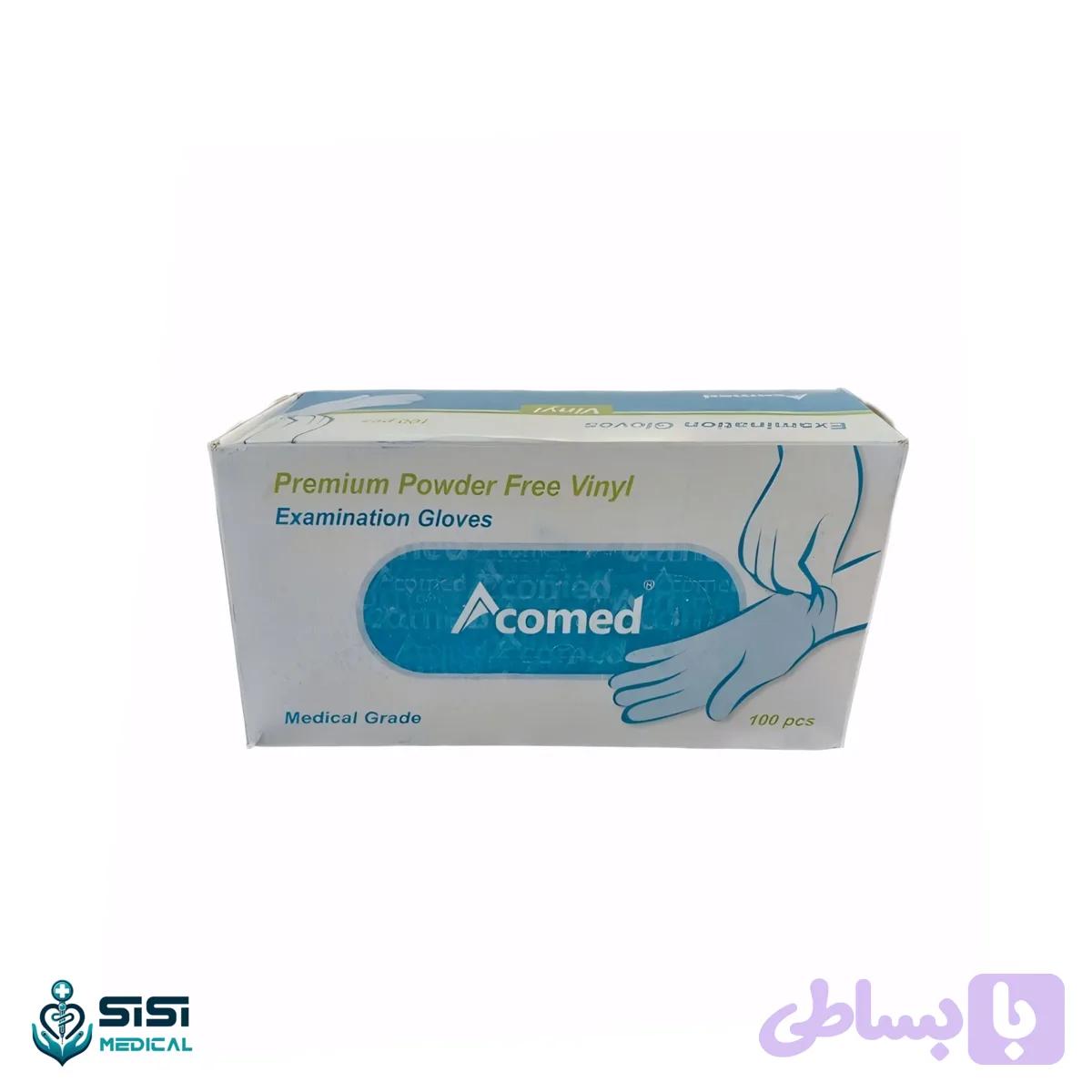 دستکش وینیل آکومد سایز مدیوم — تصویر 1