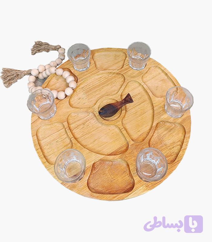 سینی چرخشی مزه چوبی
