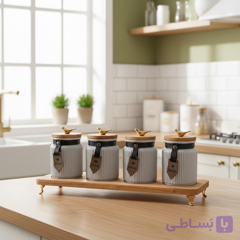 پاسماوری طرح بامبو 4 عددی مدل پرنده با استند چوبی PA03