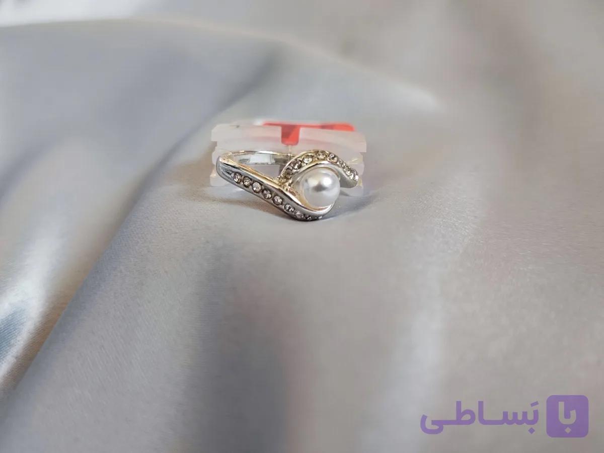 انگشتر مینیمال مروارید دار — تصویر 1