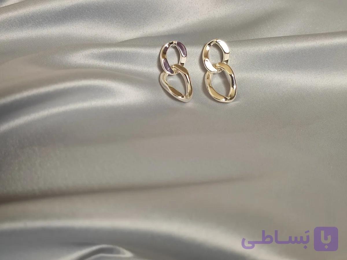 گوشواره کارتیردرشت با رنگ نقره ای — تصویر 1