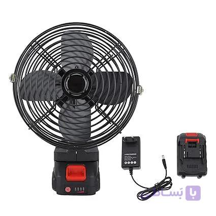 پنکه شارژی بدنه فلزی مدل FAN LITHIUM 3PIN (پنکه نیسانی، باتری 48 ولت)