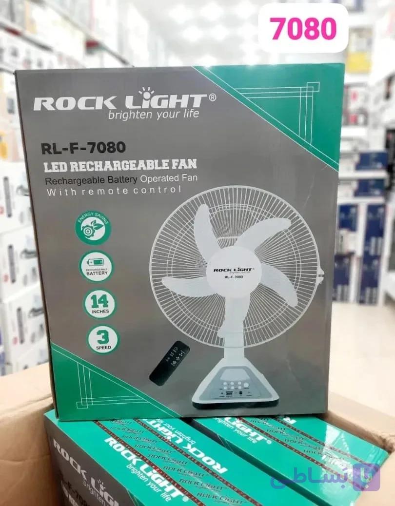 پنکه شارژی و برقی راک لایت مدل RL-F-7080 — تصویر 1