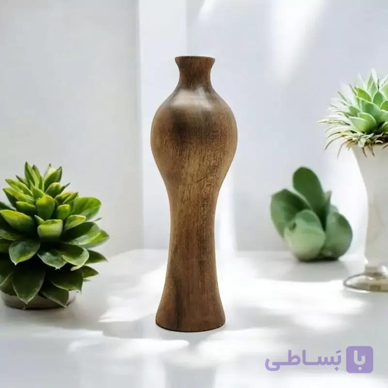گلدان دکوری چوبی دست تراش از چوب راش گرجستان