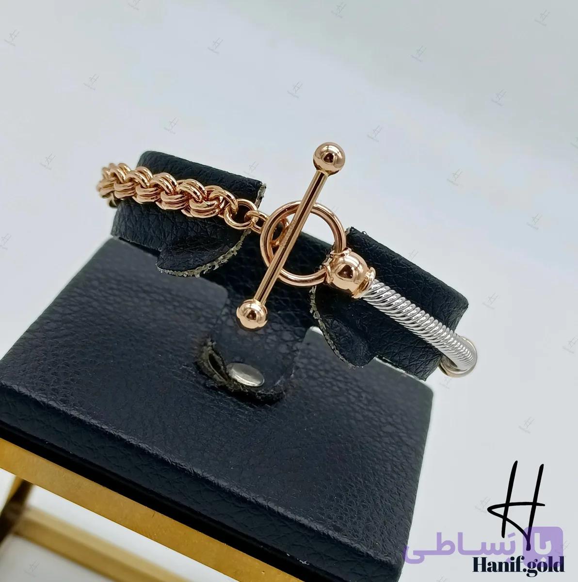 دستبند النگویی طلای رزگلد جسیکا ملانیا — تصویر 1